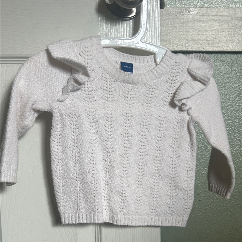 Old Navy White Ruffled Kids Sweater